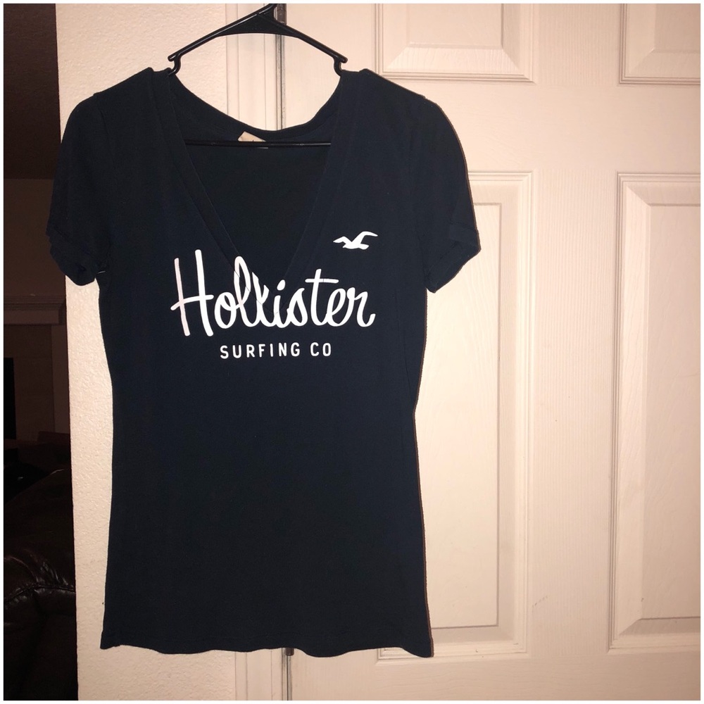 Hollister blue and white V-neck Shirt